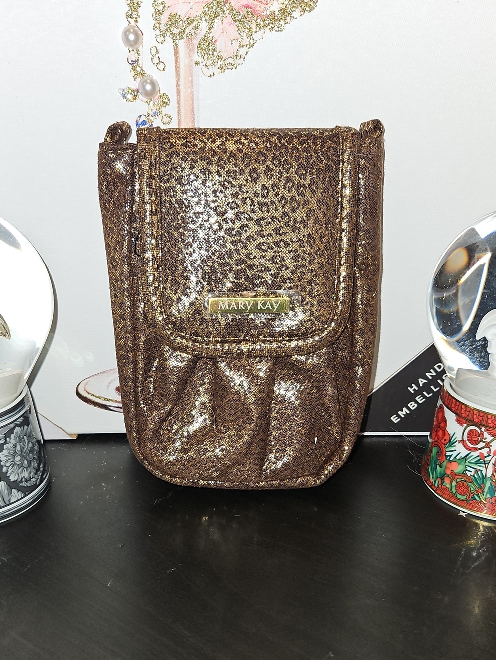 Mary Kay Nwot Shimmery Leopard Print Mini Crossbody Bag